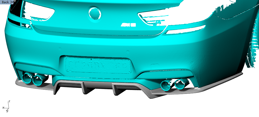 BMW 6-Series Base / BMW M6 - V-Style Wet Carbon Fiber Rear Diffuser