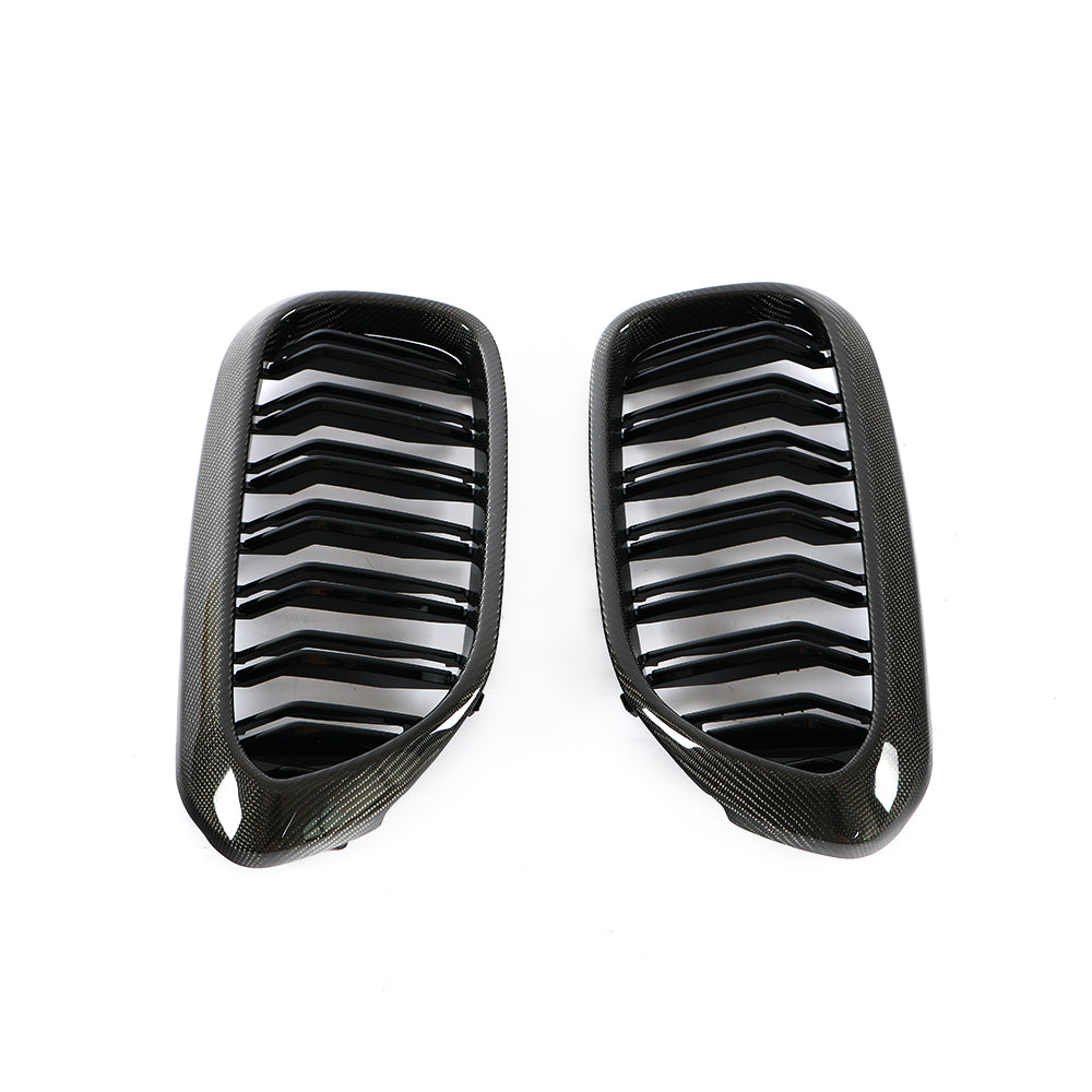BMW G30 5-Series / BMW F90 M5 - Dual Slat Style Wet Carbon Fiber + ABS Grill