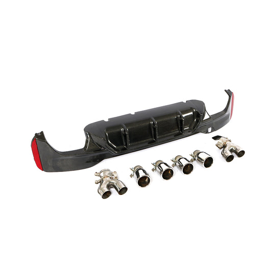 BMW G30 5-Series / BMW F90 M5 - P Style Wet Carbon Fiber Rear Diffuser