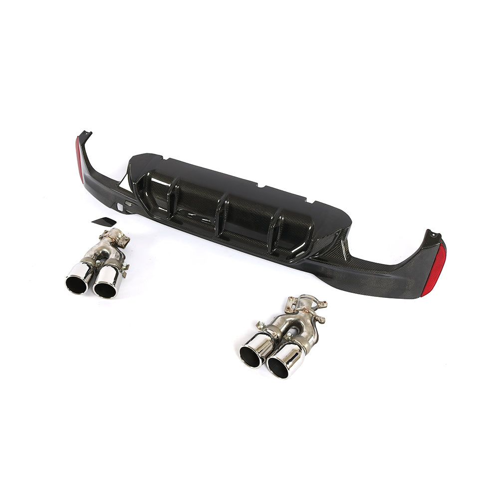 BMW G30 5-Series / BMW F90 M5 - P Style Wet Carbon Fiber Rear Diffuser