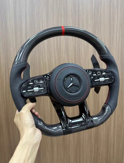 Mercedes Benz AMG 19-22 Facelift C/E/S/CLS/GT Carbon Fiber Steering Wheel