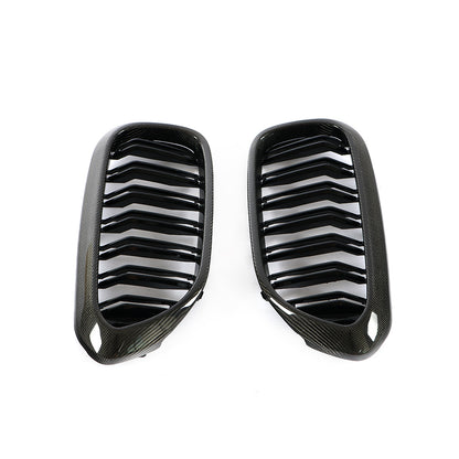 BMW G30 5-Series / BMW F90 M5 - Dual Slat Style Wet Carbon Fiber + ABS Grill