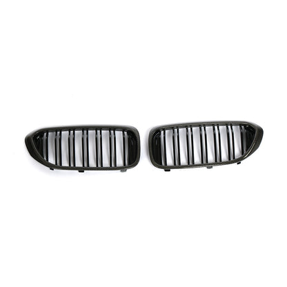BMW G30 5-Series / BMW F90 M5 - Dual Slat Style Wet Carbon Fiber + ABS Grill