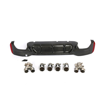 BMW G30 5-Series / BMW F90 M5 - P Style Wet Carbon Fiber Rear Diffuser