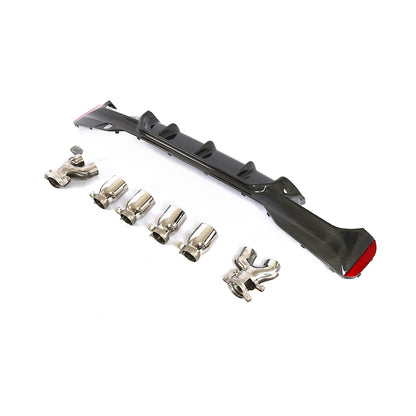 BMW G30 5-Series / BMW F90 M5 - P Style Wet Carbon Fiber Rear Diffuser