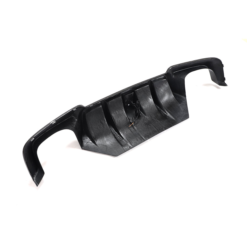 BMW F10 5-Series M-Sport - LED Style Wet Carbon Fiber Rear Diffuser