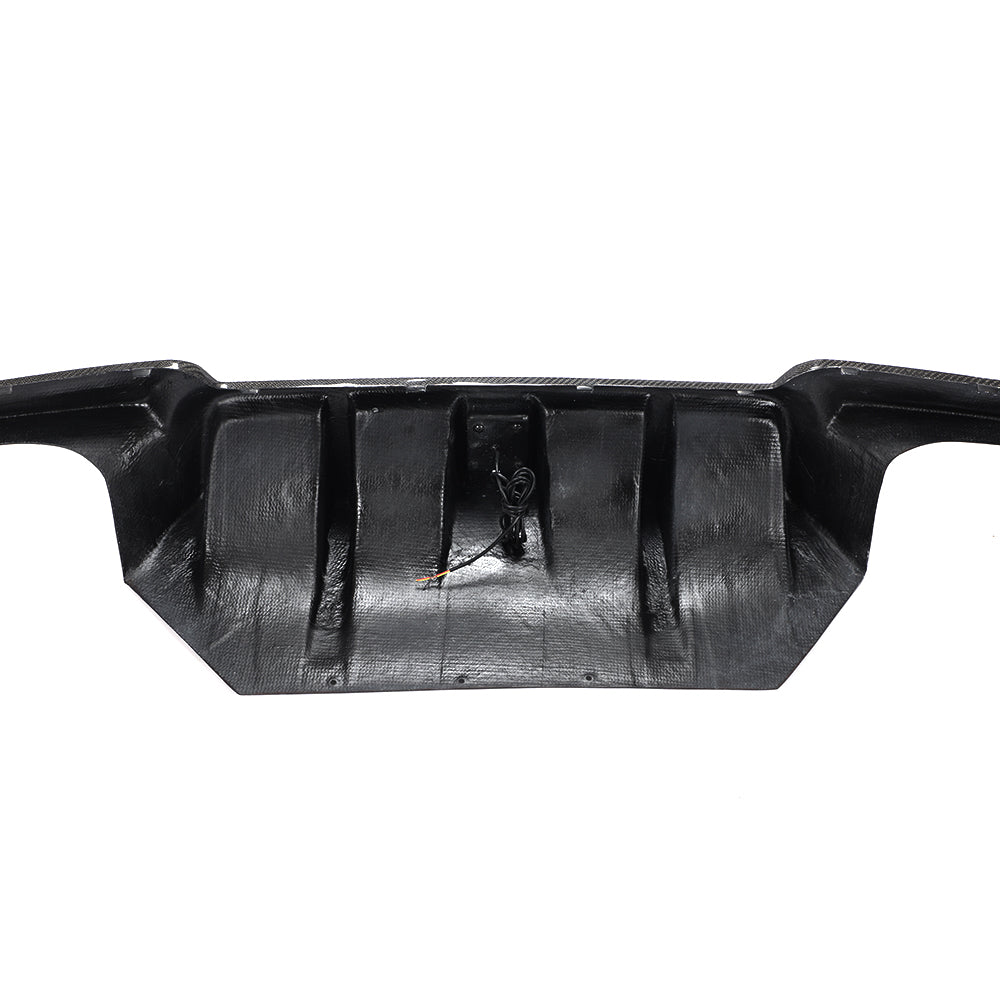BMW F10 5-Series M-Sport - LED Style Wet Carbon Fiber Rear Diffuser