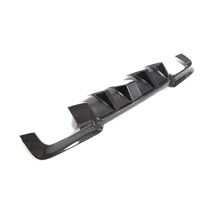 BMW F10 5-Series M-Sport - LED Style Wet Carbon Fiber Rear Diffuser