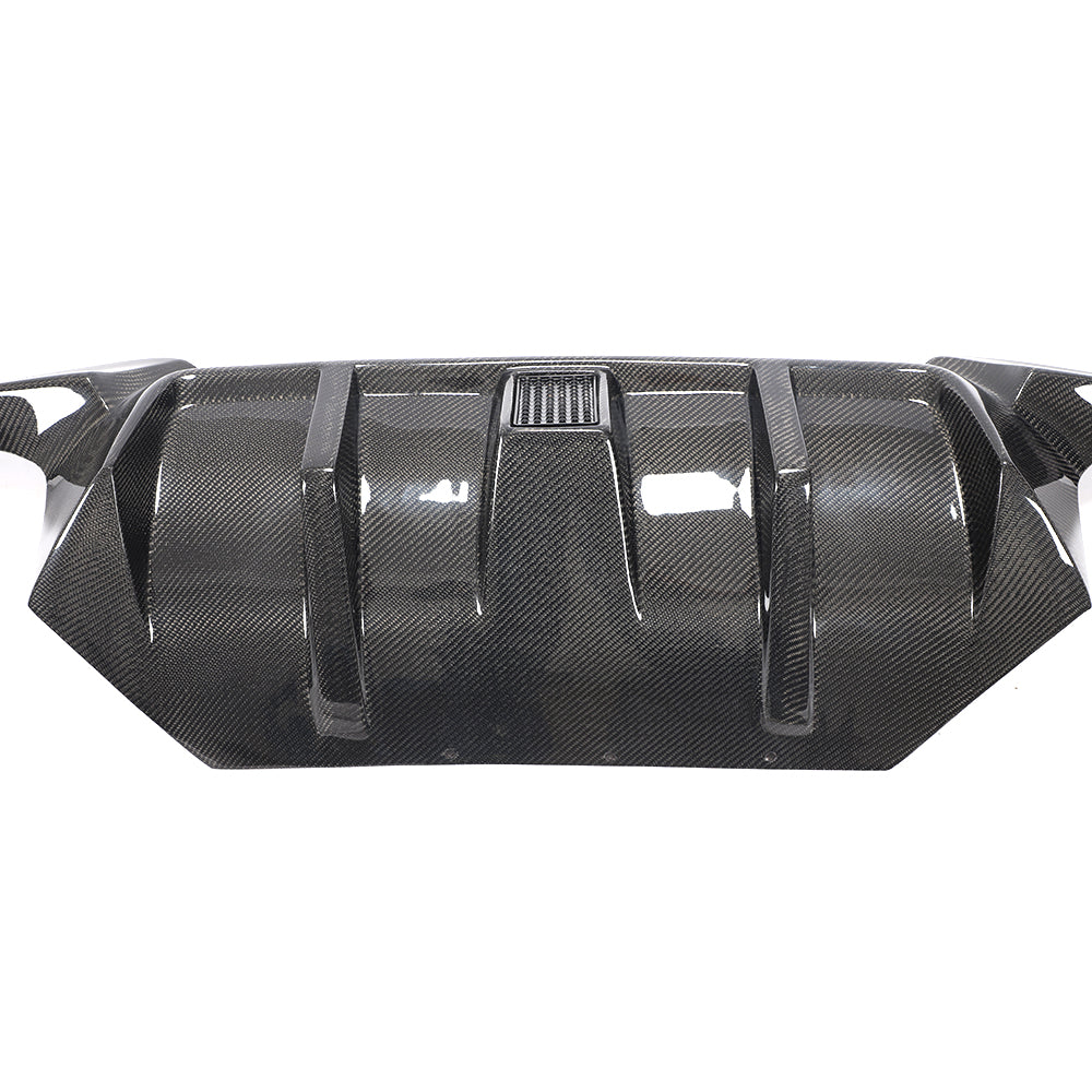 BMW F10 5-Series M-Sport - LED Style Wet Carbon Fiber Rear Diffuser