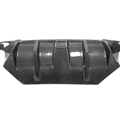 BMW F10 5-Series M-Sport - LED Style Wet Carbon Fiber Rear Diffuser